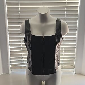 Torrid Faux Leather Corset Bustier Zip-Up Top